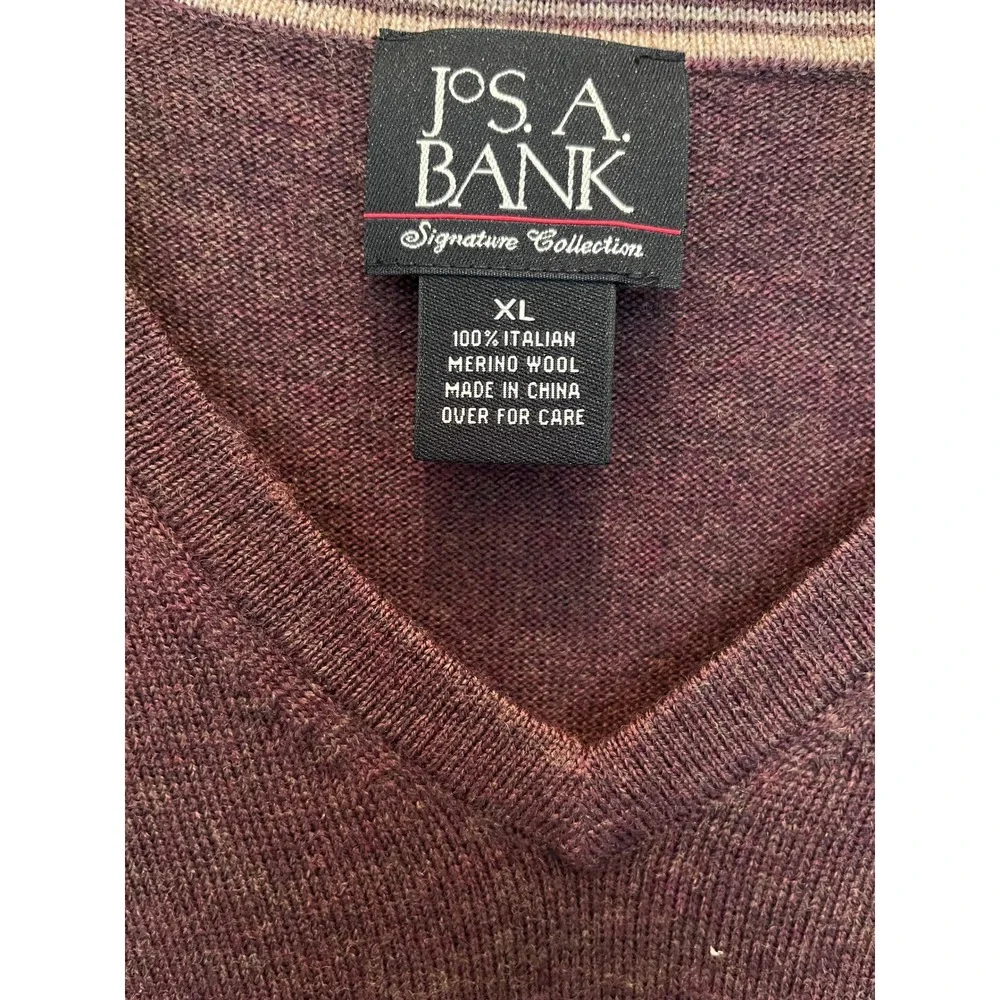 Jos. A. Bank Men's‎ Vest Sz XL Cocco Brown Grandpa Merino Wool Sweater Academia